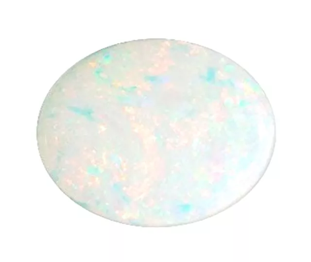 Natural Opal White + Flashes of Colour 4mm x 3mm Oval Cabochon Gem Gemstone