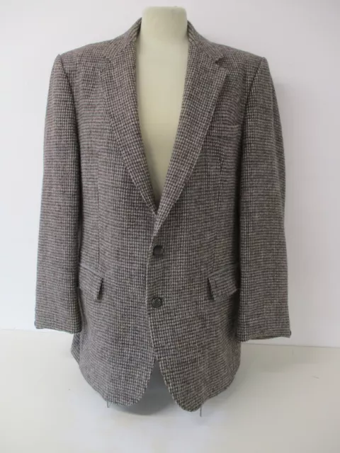 Giacca HARRIS TWEED, Blazer, Sears, Grigio Nero, Lana, Foderata, 40" Petto - R526