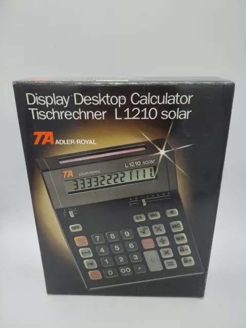 Vintage NEW TA Adler Royal L 1210 Solar / Battery Calculator - RARE
