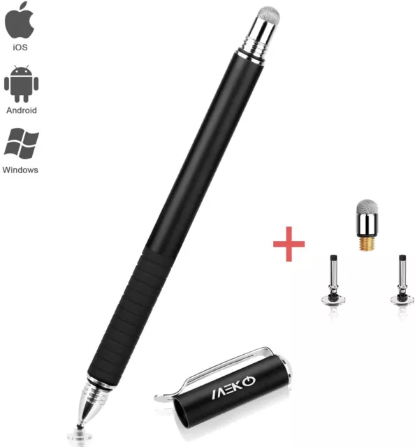 2-in-1 Capacitive Stylus Precision Tablet Touch Screen Pen with Replacement Tips