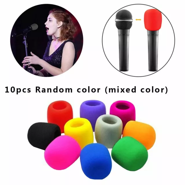 10Pcs Colourful Microphone Windscreen Filter Sponge Foam Wind Shield Mic Cover