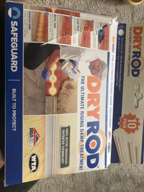6 x Dryrod Damp Proofing Rods -  Rising Damp Course Treatment - BBA Approved