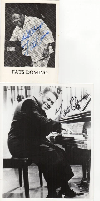 Lot 2 Fats Domino signed items Grammy and Rock & Roll Hall of Famer