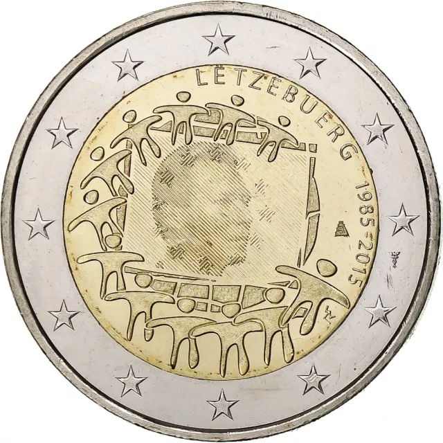 [#376078] Luxembourg, 2 Euro, 2015, Utrecht, Bi-Metallic, MS(63)