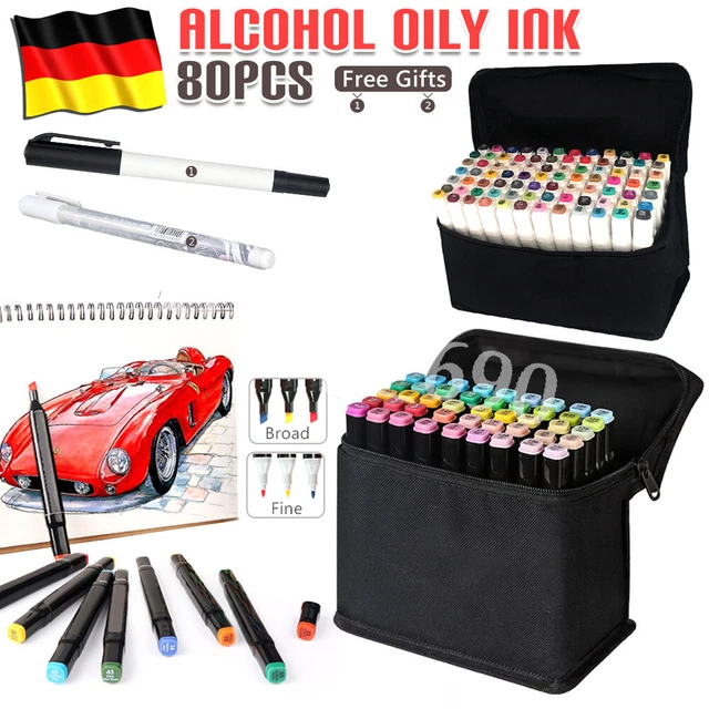 80 Farben Marker Set Pen Stein Glas Keramik handwerk Kuns Papier DIY Graffiti
