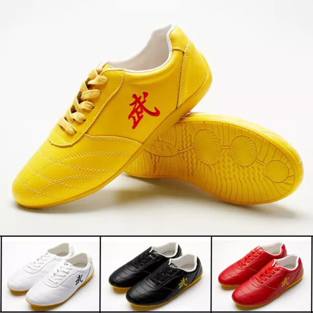 Leather Martial Arts Tai Chi Shoes Trainers Kung Fu Wingchun Karate Sneakers Hot