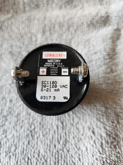 MALLORY SONALERT SIGNALING DEVICE BUZZER SC110D 30-120VAC 6-21mA