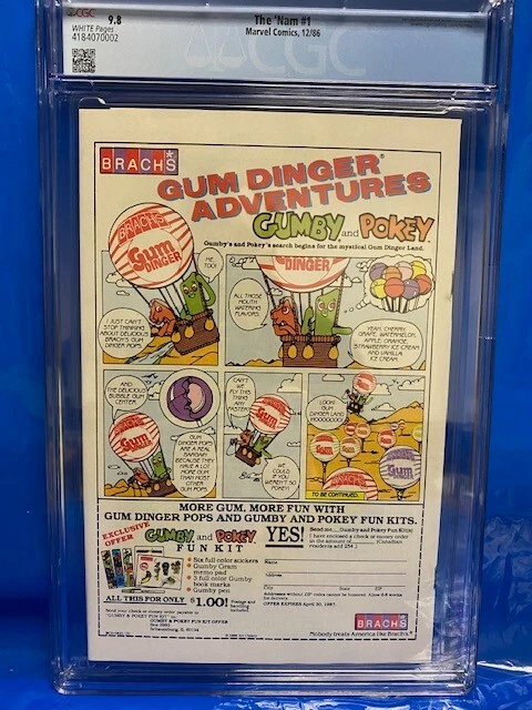 THE 'NAM #1 CGC 9.8 NM/MT Marvel Comics WP 1986 1st Print Vietnam War Key Issue 2
