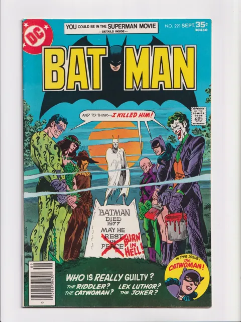 Batman #291 DC Comics 1977 Joker Cover Vintage Bronze Age Comic Book VF+