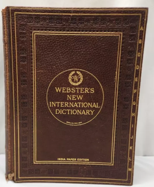 Webster's New International Dictionary, India Paper Edition, 1923 Merriam Co.