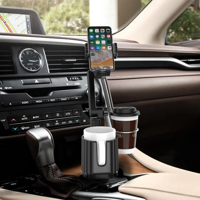 ！ Multifunction Car Cup Holder Adjustable Cellphone Stand GPS Clip (Black)