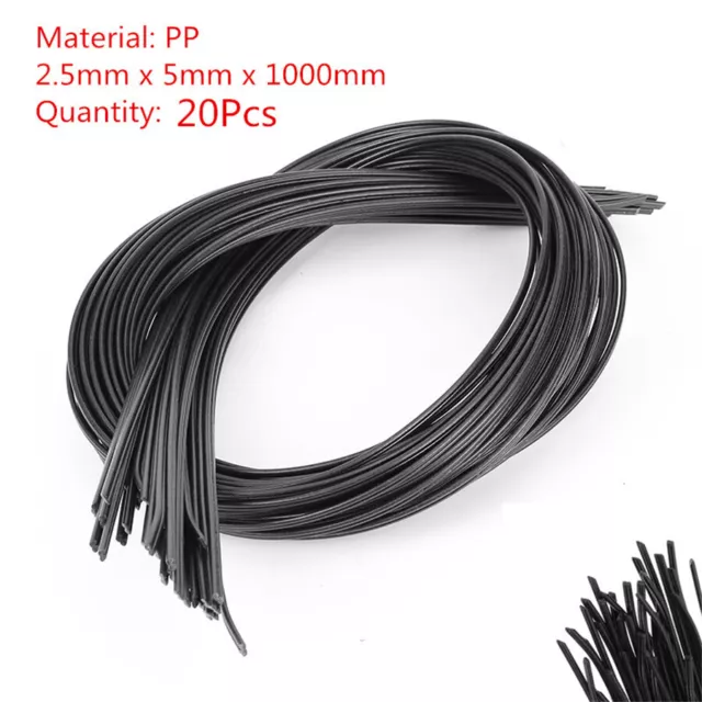 20x Black Bumper PP Plastic Welding Rods For Welder Gun/Hot Air Gun Welding Tool