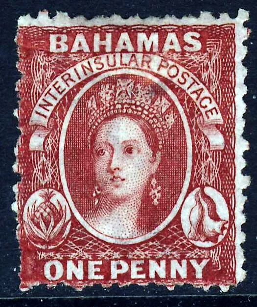 BAHAMAS Queen Victoria 1863 1d Carmine-Lake Wmk Crown CC Perf.12½ SG 21 VFU