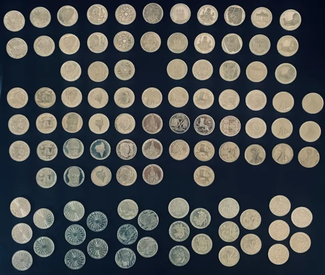 10 Deutsche Mark Gedenk Silbermünzen, unzirkuliert - unterschiedliche Motive