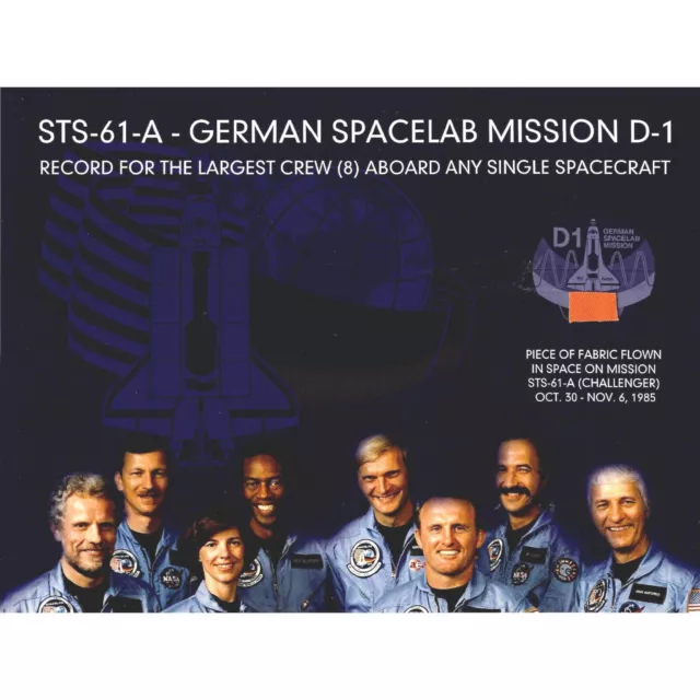 Space Shuttle Mission STS-61-A flown artifact presentation