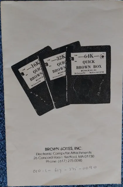 Vintage Commodore 32 & 64 Quick Brown Box User's Manual