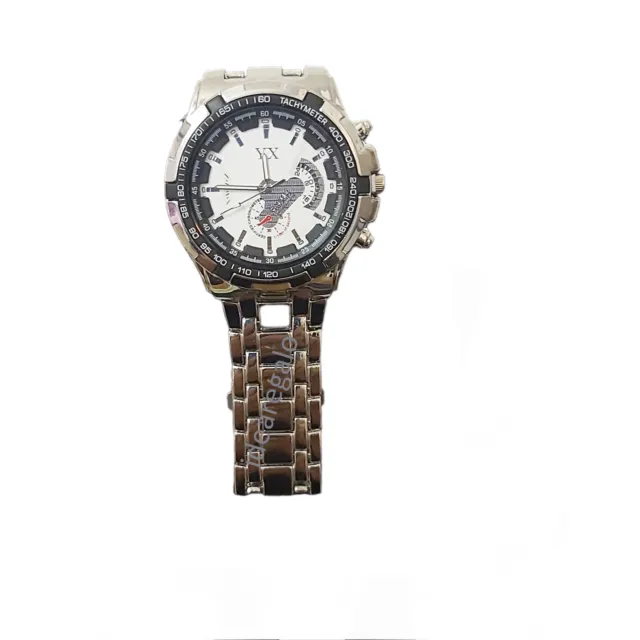orologio da polso uomo elegante al quarzo colore argento 01