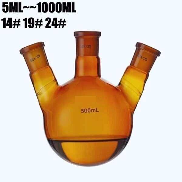 Glassware Chemistry flask lab 5-1000ml Brown Science 14#-24# 3 neck LaboratoryAA
