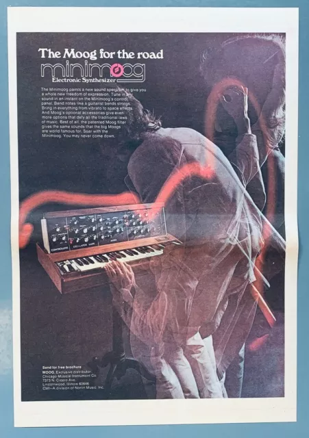 MOOG vintage 1974 ADVERT MINIMOOG Electronic Synthesizer