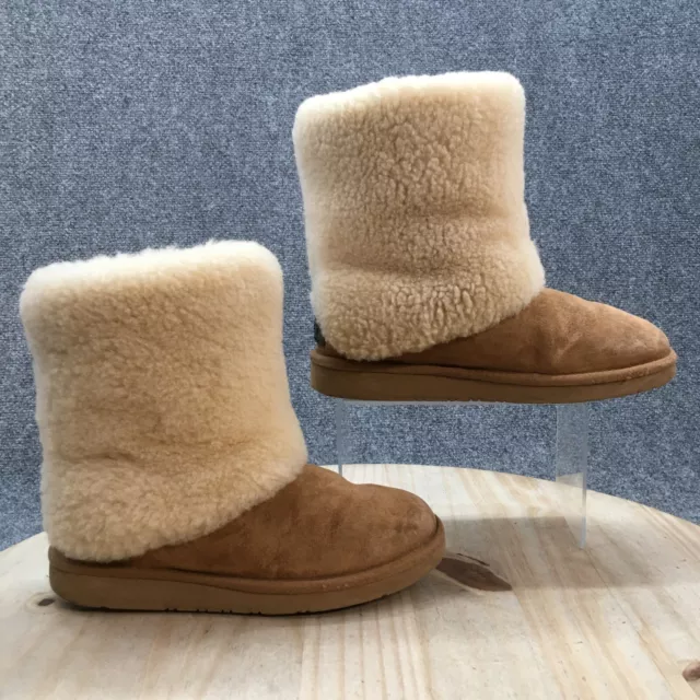 UGG Australia Boots Womens 7 Patten Shearling 1006011 Ankle Winter Tan Leather