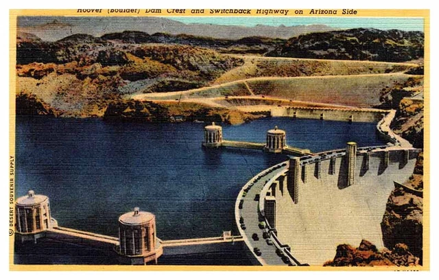 Postcard DAM SCENE Kingman Arizona AZ AT7537