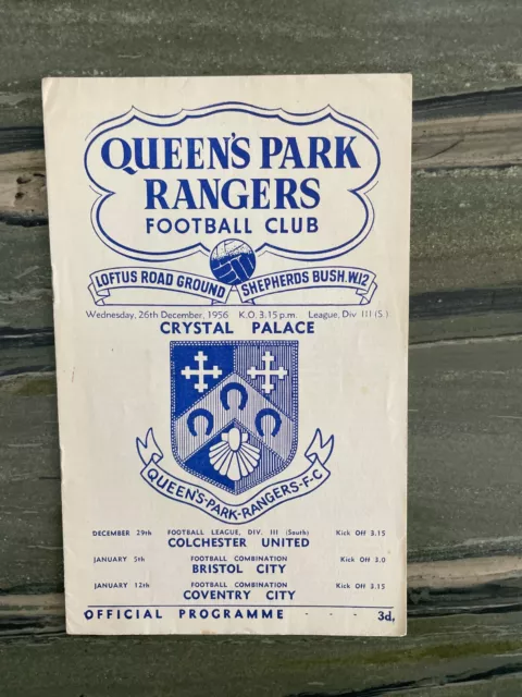 Queen's Park Rangers v Crystal Palace, Div 3 (S), 1956/7