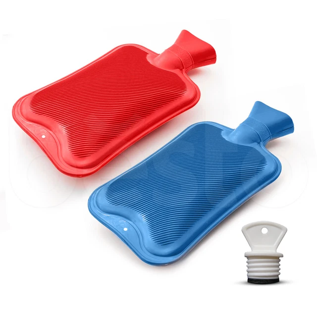 2L Large Natural Rubber Hot Water Bottle Winter Heat Therapy Pain Relief Warmer