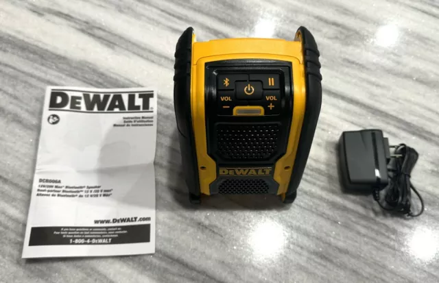 Brand New DEWALT Cordless Jobsite Bluetooth Speaker 12V/20V DCR006 w/ AC/DC Aux 2