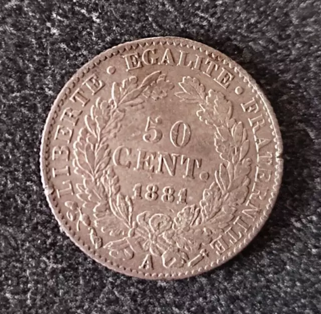 50 Cent Cérès 1881 A Paris Argent