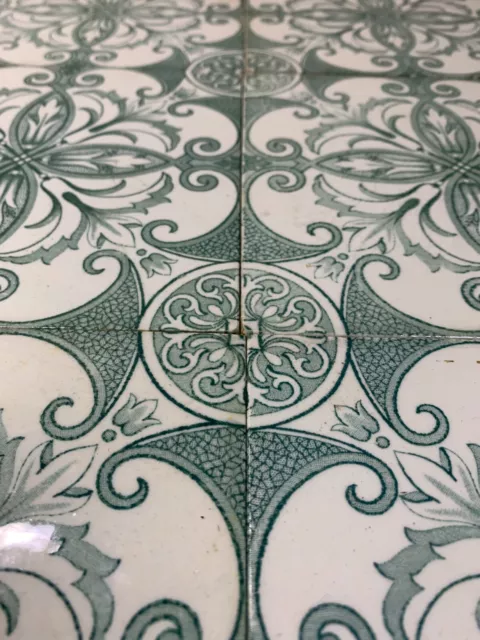 Tiles 15Pcs Set Transfer Print England Art Deco Vintage Rare Collectible Antique 7