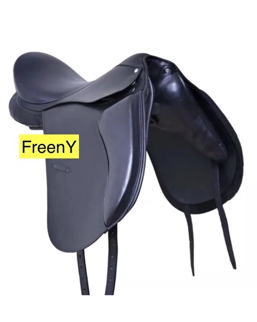 Nouvelle selle de cheval en cuir de dressage rembourrée douce couleur