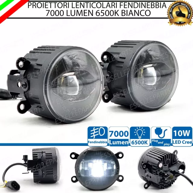 Set Proiettori Lenticolari Led Fendinebbia Jeep Cherokee Kj Fume' 6500K 7000 Lm