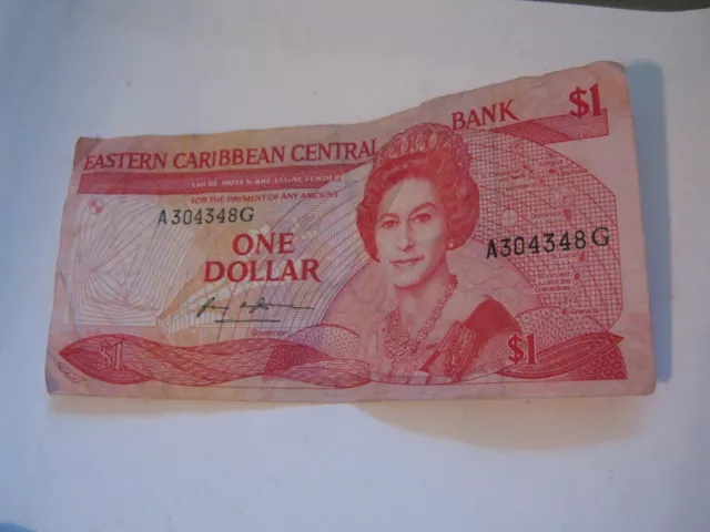 EASTERN CARIBBEAN Central Bank 1985-88 One Dollar Suffix G Grenada Pick # 17g