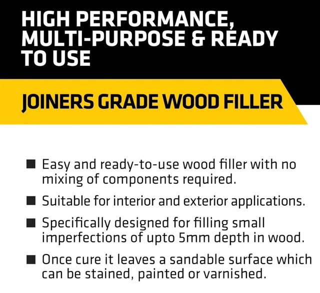 EVERBUILD MULTI PURPOSE Premium Joiners Grade Wood Filler 250ml White £