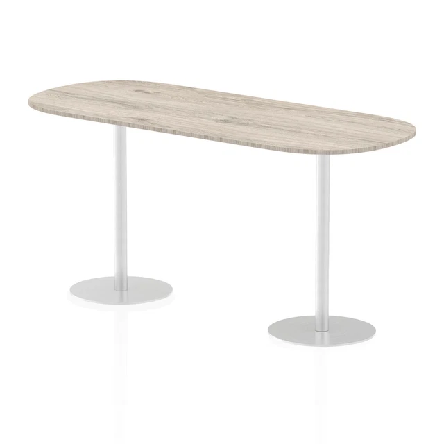 Dynamic Italia 2400Mm Poseur Boardroom Table Grey Oak Top 1145Mm High Leg ITL020