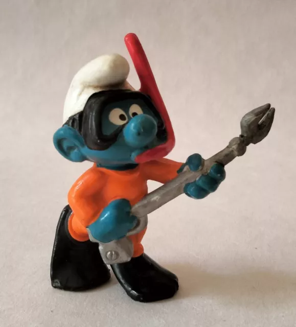 Vintage Schtroumpf Scuba Diver Smurf Peyo Bully W. Germany