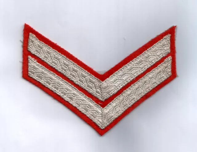 British and Commonwealth Corporal's Chevrons-Silver on Red