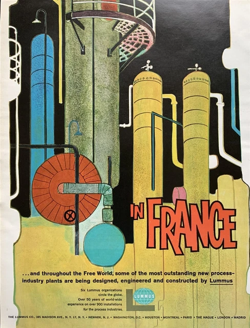 1962 LUMMUS CO. Most Outstanding New Process Industry Plants Vintage PRINT AD