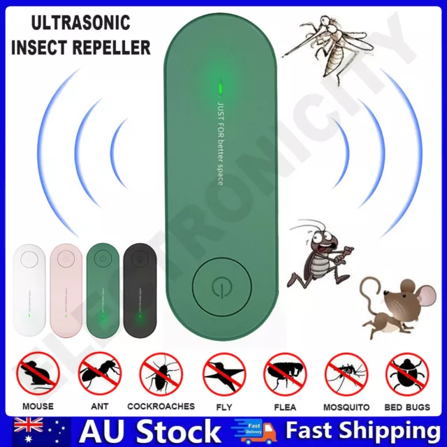 Pest Repeller Ultrasonic Electronic Mouse Rat Mosquito Insect Rodent Control AU