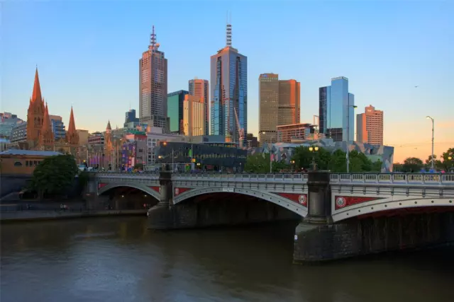 MELBOURNE SKYLINE GLOSSY POSTER PICTURE PHOTO australia victoria yarra cool 1260