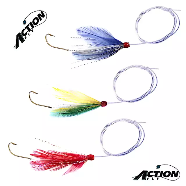 Action Fly Piuma Scorrevole Con Filo Ed Amo Pesca Traina E Mosca - Tre Pezzi