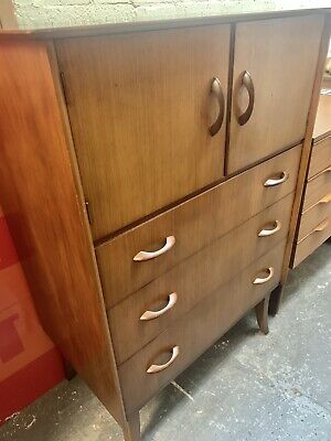 Beautiful 1960,s Vintage Tallboy Cupboard With 3 Drawers Fab! 3