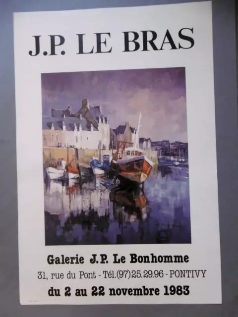 LE BRAS J. P. Affiche originale 1983 Marine Port Bateau Pleumeur Bodou POM
