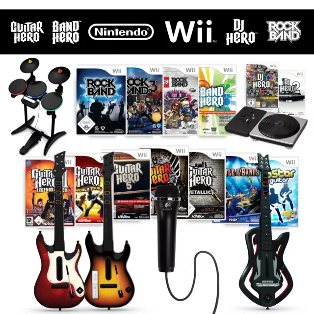 Nintendo Wii BAND Party  giochi, chitarra  e microfono  selezione micro