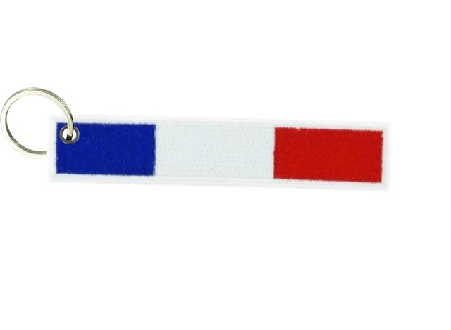 Porte-clés Tissu Drapeau France + écusson Patch Brodé - Made In France