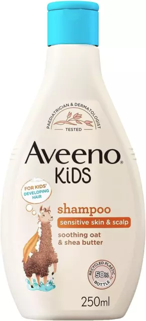 Aveeno Baby Kids Shampoo 250ml | Enriched with Soothing Oat & Shea Butter | for