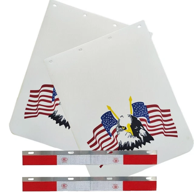 Mud Flaps & Reflector Strips with Eagle LOGO for Semi-truck Trailer Heavy Duty