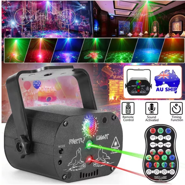 480 Patterns Laser Projector Stage Light LED RGB Party KTV Club Disco Lights AU