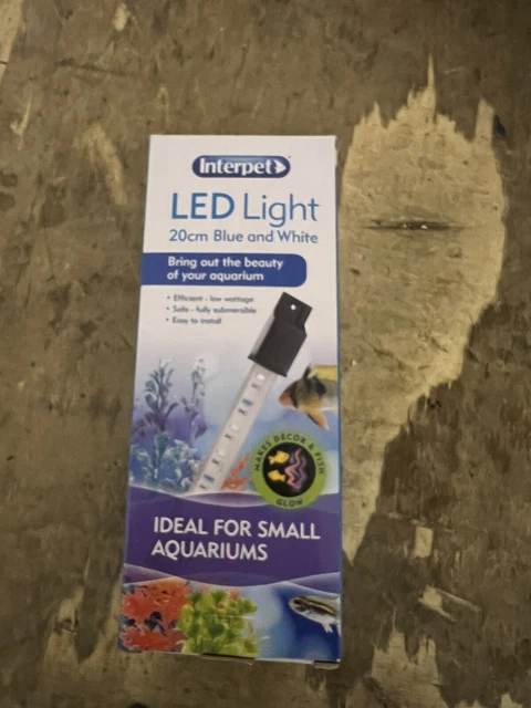 Interpet Glow White and Blue LED Light for Aquarium,Blue,White,1 Row - 20Cm