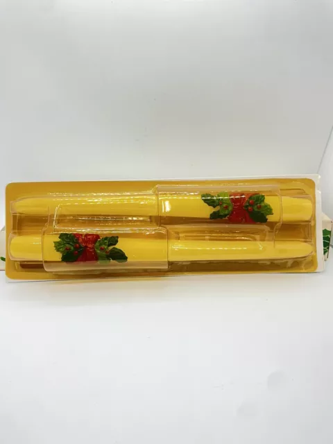 Vintage AVON 2 Bayberry Fragranced 10" scented Taper Candles Holiday Hostess NOS